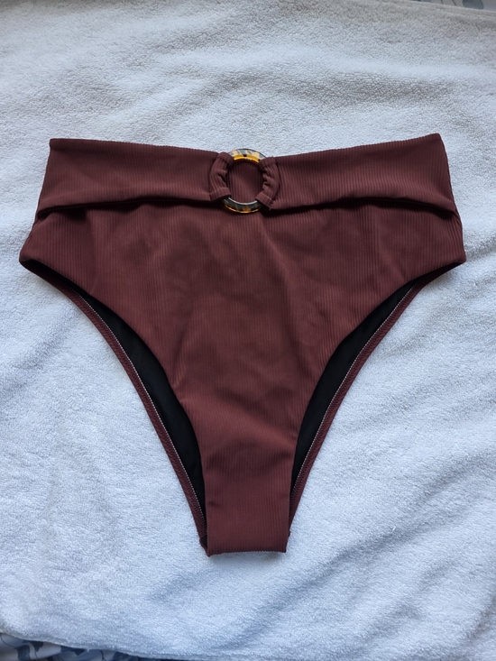 Berlook Other - NWT BERLOOK Deep Maroon Ribbed High-Waisted Bikini Bottoms Size L